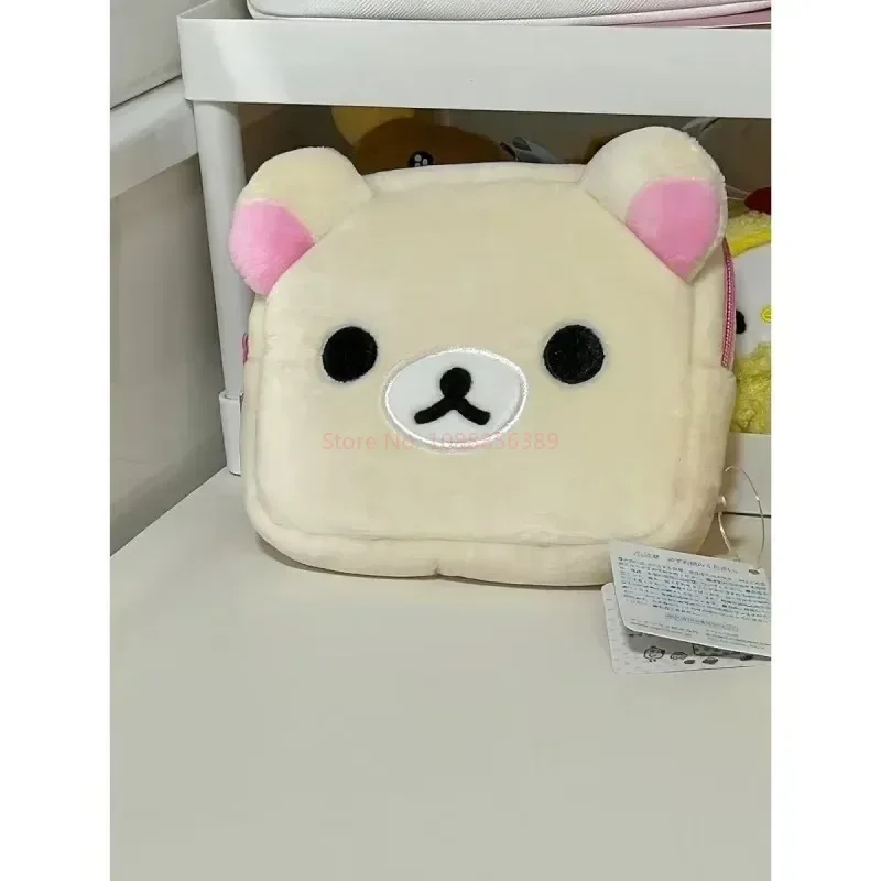 New Rilakkuma Cute Makeup Organizer Storage Bag Cartoon Bear Plush Multi Case Kawaii Cosmetic Bags Vanity Beauty Case - Image 4