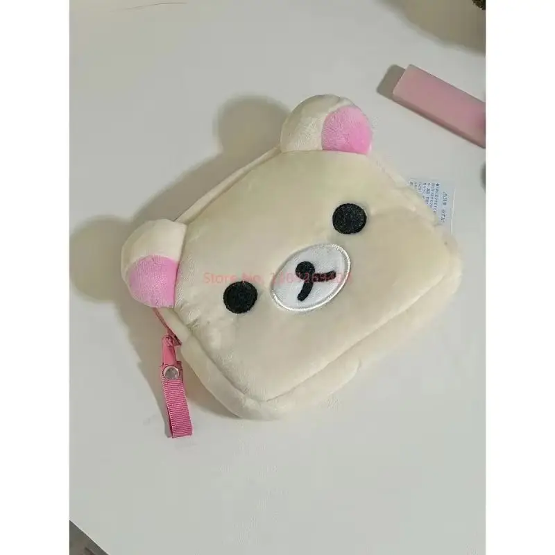 New Rilakkuma Cute Makeup Organizer Storage Bag Cartoon Bear Plush Multi Case Kawaii Cosmetic Bags Vanity Beauty Case - Image 2