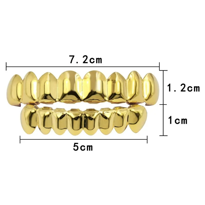 Gold Silver Plated HIP HOP Teeth Grillz Top & Bottom Grills Set With silicone Real Shiny Vampire Tooth Sets - Image 6