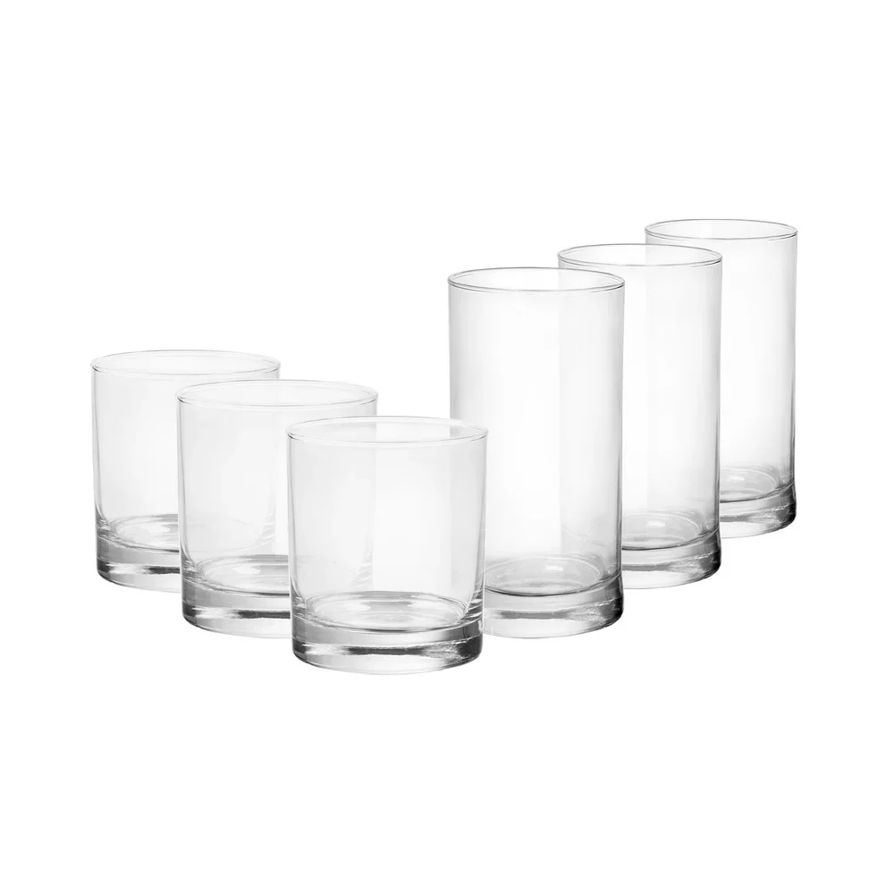 12 Piece Clear Drinkware Set Cooler Tennyson Glasses Ideal Juice Water Mixed Drinks Durable Easy to Clean Versatile Tableware