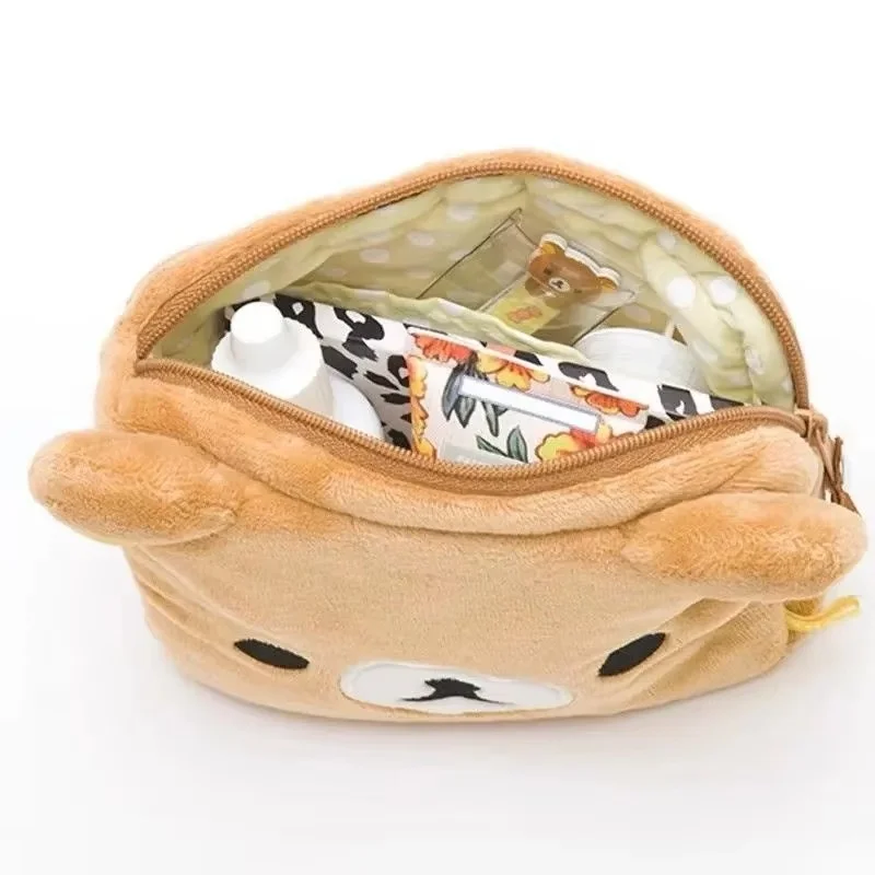 New Rilakkuma Cute Makeup Organizer Storage Bag Cartoon Bear Plush Multi Case Kawaii Cosmetic Bags Vanity Beauty Case - Image 3